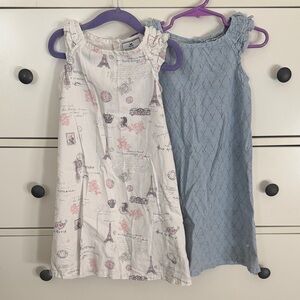 Petite Plume Paris Print and Blue Golf Nightgown Set